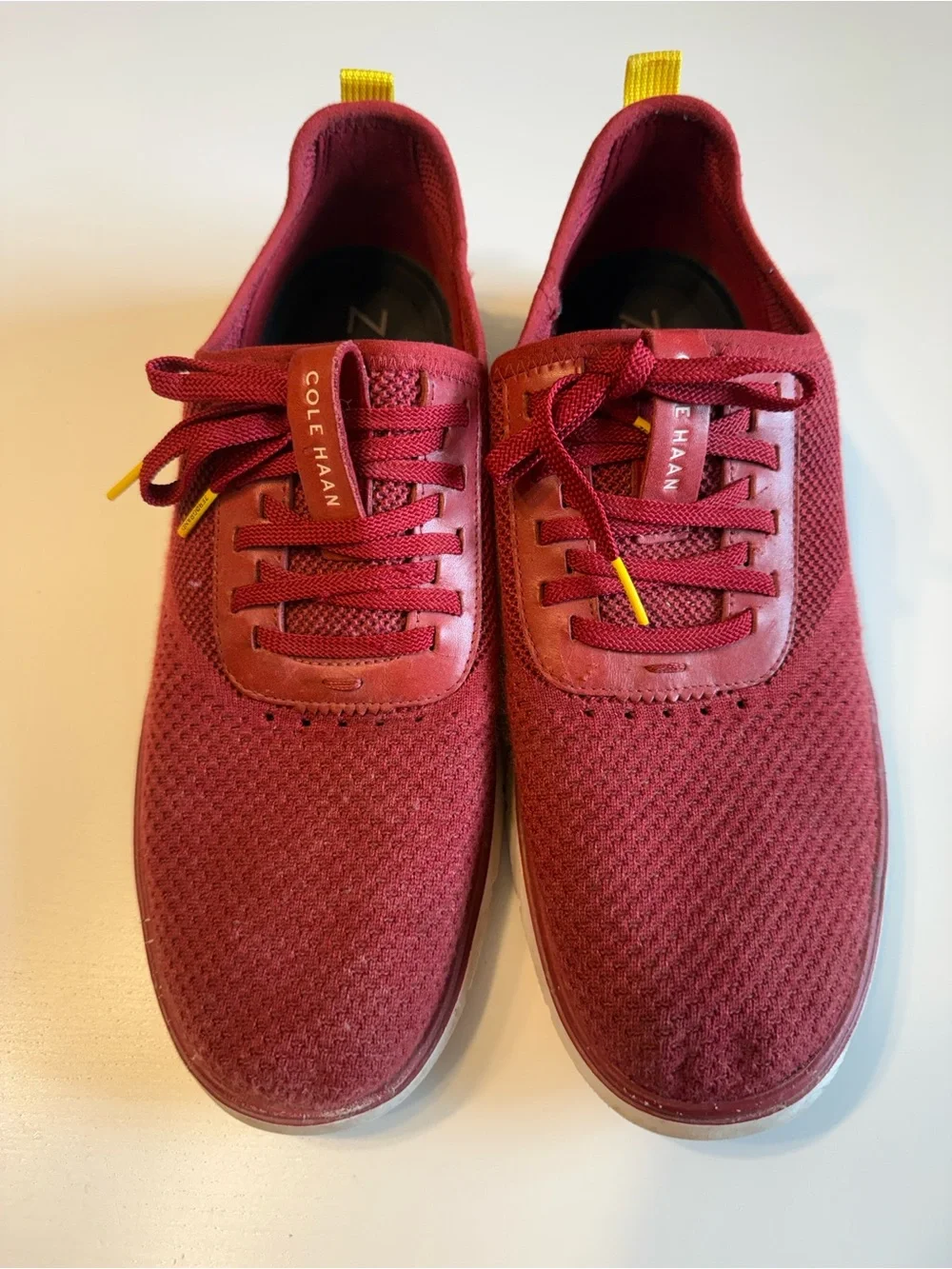Cole Haan Men's Knit Generation Zerogrand Sneakers in Red Burgundy Sz 12 - Picture 2 of 7